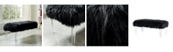 Furniture of America Raven II Faux Fur Acrylic Bench